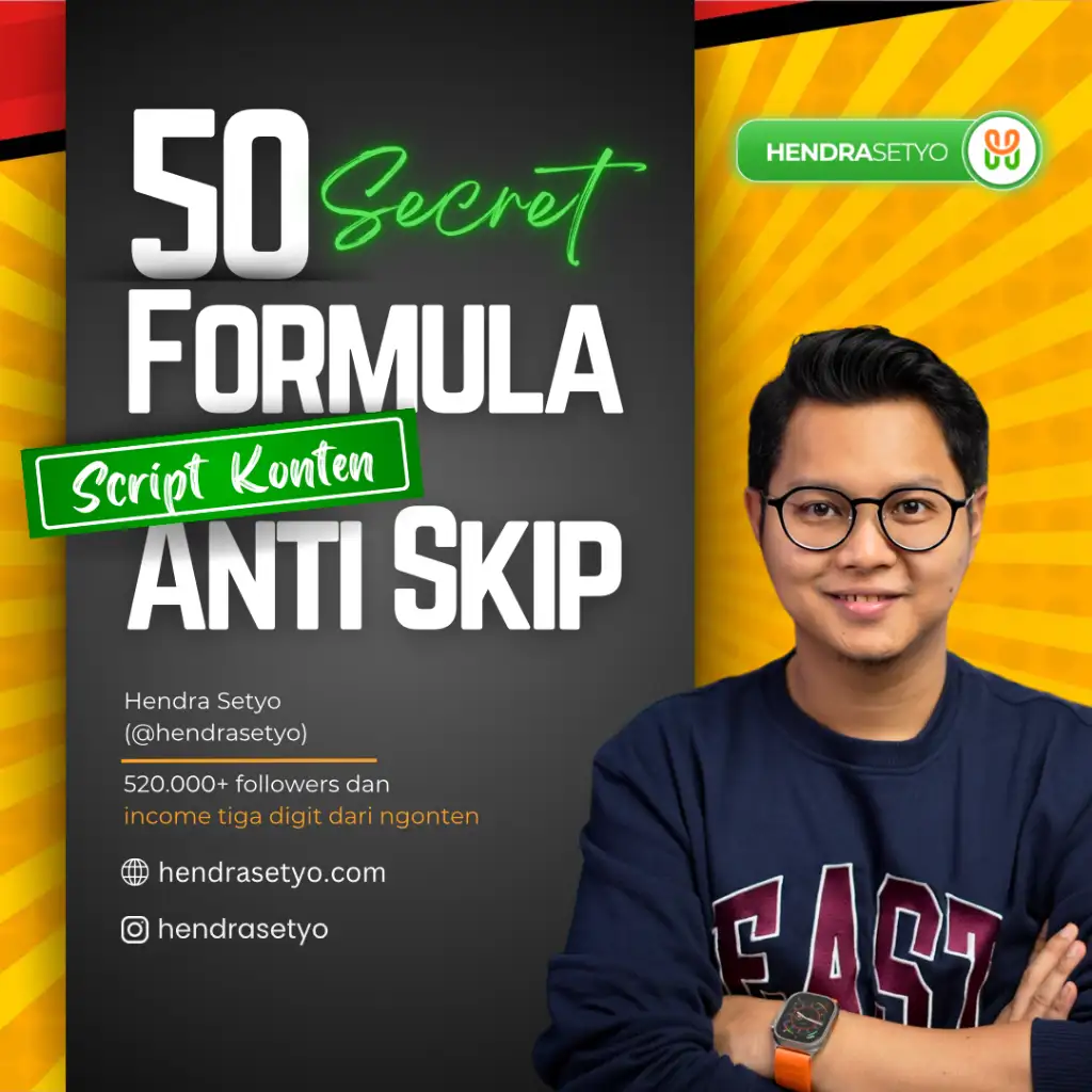 Video 50 Formula Script Konten Anti Skip by Hendra Setyo